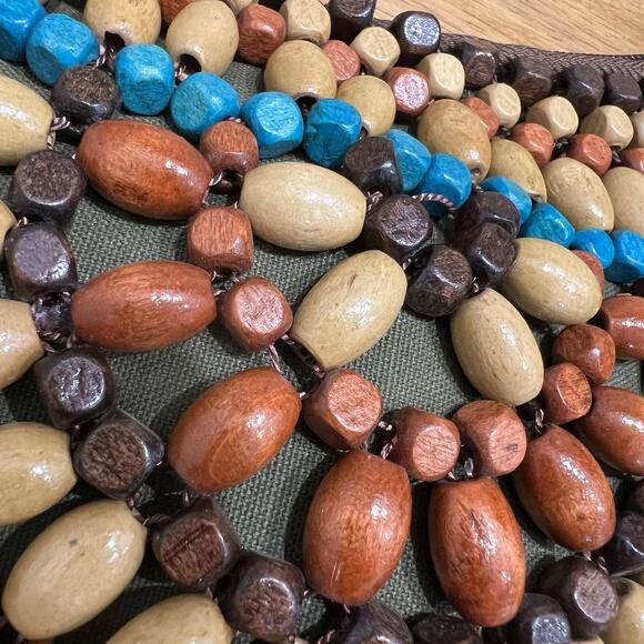 Small Wooden Bead Handbag Boho Unique Shoulder Tribal - Picture 2 of 6